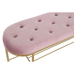 Banquette DKD Home Decor 100 x 35 x 40 cm Rose Doré Métal