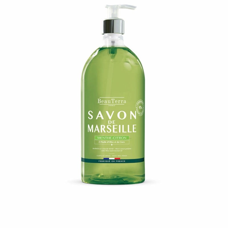 Savon liquide Beauterra Marseille Menthe Universel Citron Mains 1 L