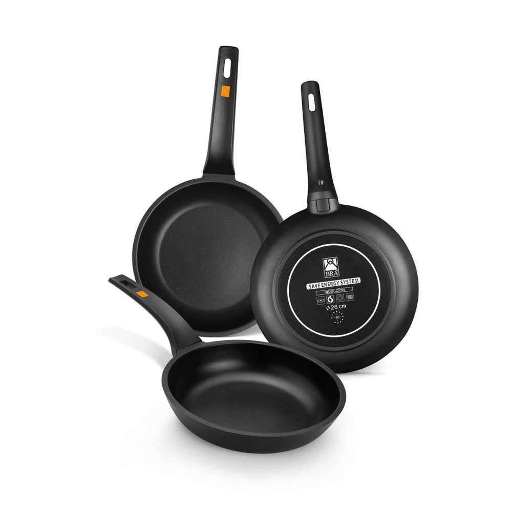 Wok Pfanne BRA Sartén Efficient Schwarz Aluminium Ø 24 cm