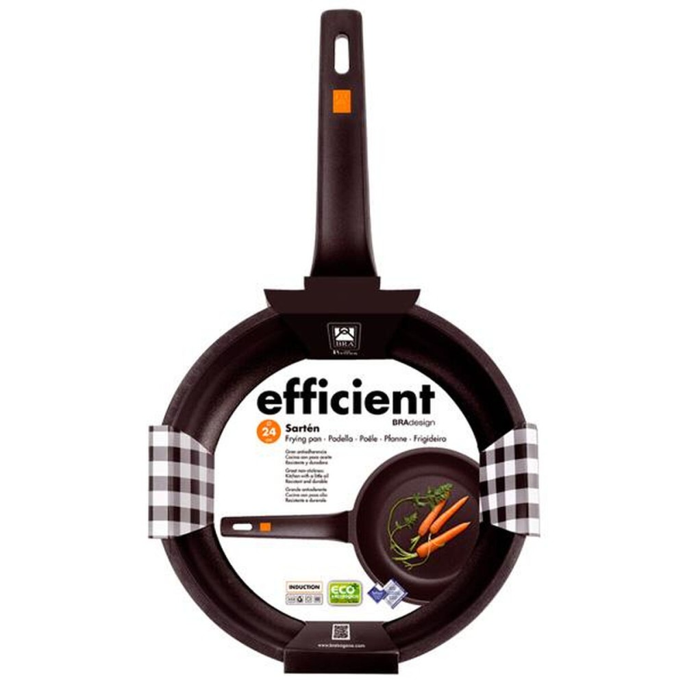 Wok Pan BRA Sartén Efficient Black Aluminium Ø 24 cm