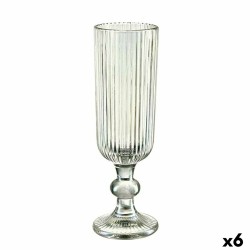 Champagnerglas Streifen grün Glas 160 ml (6 Stück)