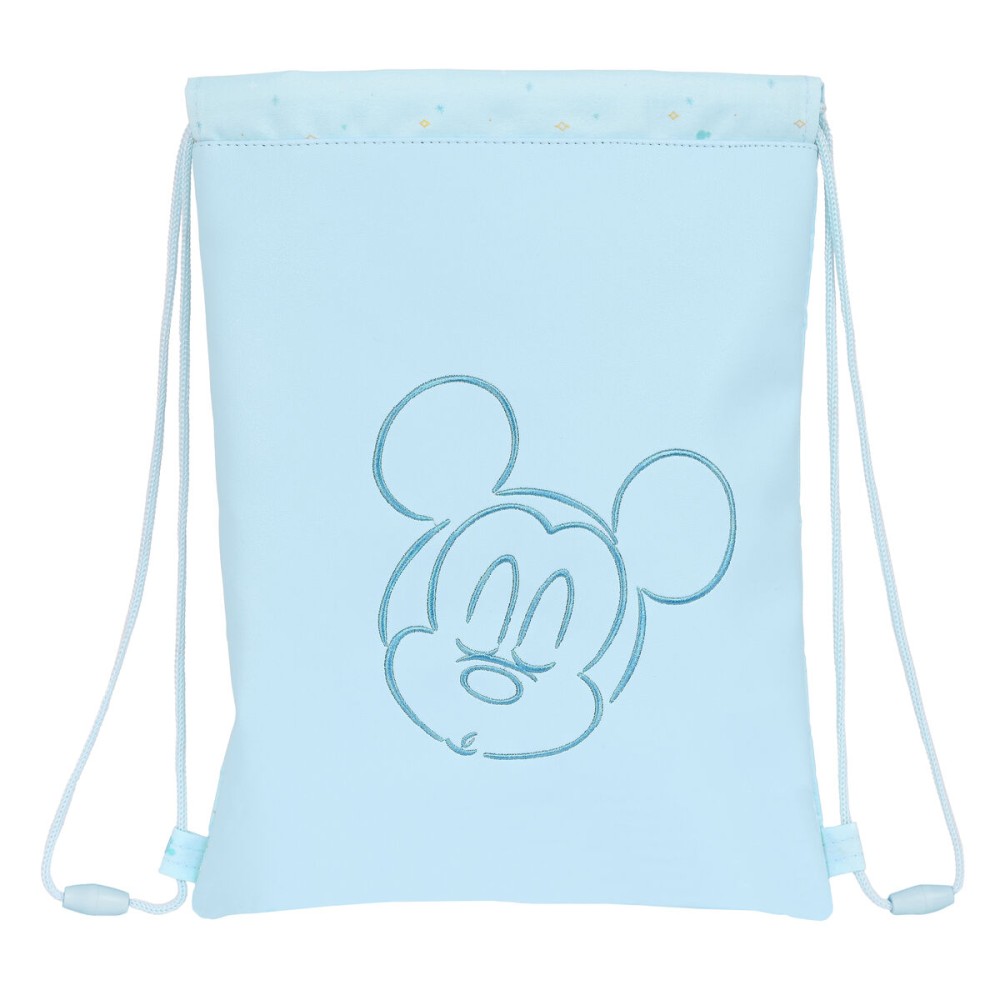 Sac à dos serré par des ficelles Mickey Mouse Baby Bleu clair 26 x 34 cm