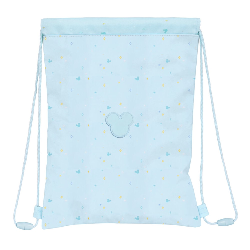 Rucksacktasche mit Bändern Mickey Mouse Baby Hellblau 26 x 34 cm