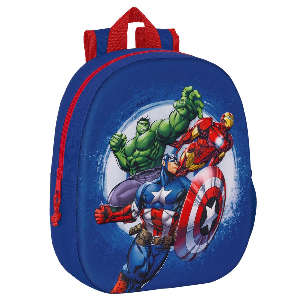 3D School Bag The Avengers Navy Blue 27 x 33 x 10 cm