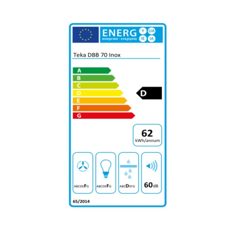 Hotte standard Teka DBB70 I 70 cm 380 m3/h 60 dB 195W