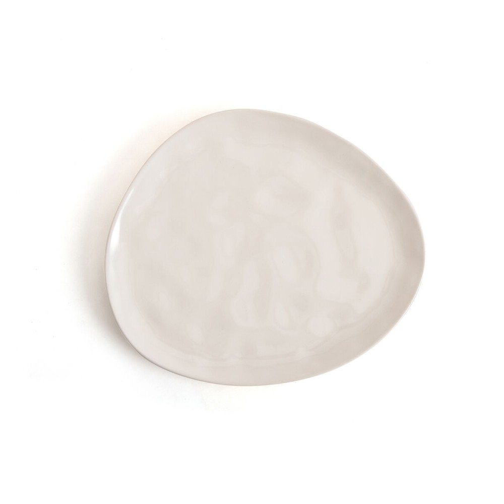 Flat Plate Bidasoa Cosmos White Ceramic 23 cm (6 Units)