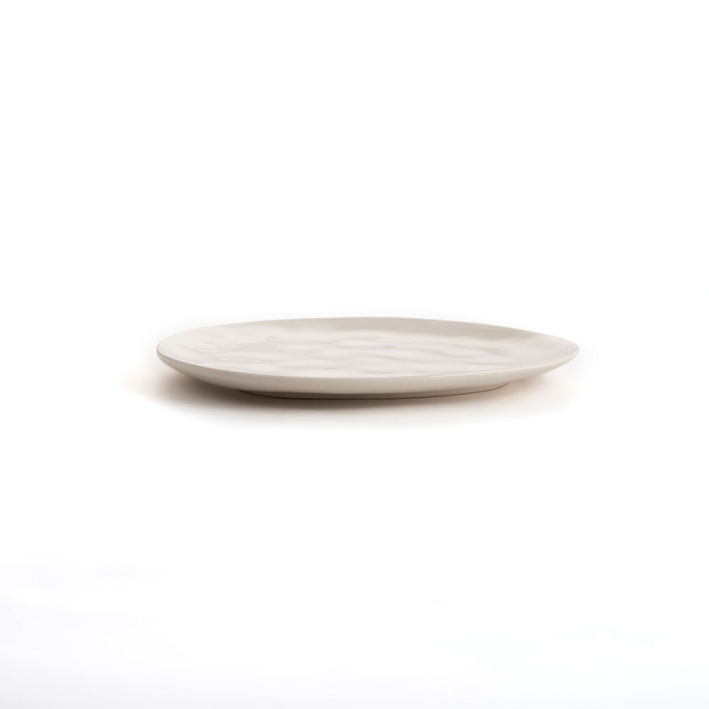 Flat Plate Bidasoa Cosmos White Ceramic 23 cm (6 Units)