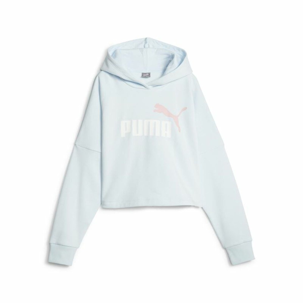 Kinder-Sweatshirt Puma Ess Logo Croppedo Weiß