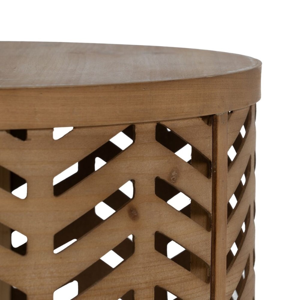 Petite Table d'Appoint Naturel Fer Bois d'épicéa Bois MDF 39 x 39 x 51,5 cm