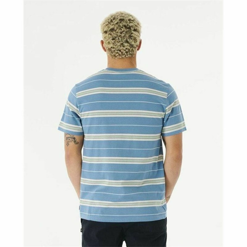 T-Shirt Rip Curl Surf Revival Stripe Aquamarin Herren