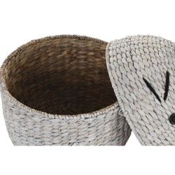 Panier à linge DKD Home Decor Blanc Souris Enfant Fibre (38 x 38 x 54 cm)