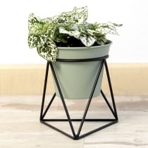 Pot de fleurs avec support Vinthera Moa Vert Métal 14,5 x 12,5 x 15 cm (12 Unités)