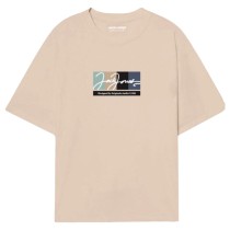 T-shirt à manches courtes homme Jack & Jones JORPORTLAND BLOCK BRANDING SS CN LN 12262662 Beige