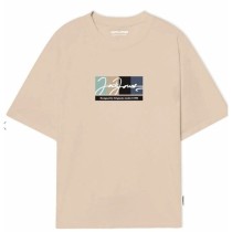 T-shirt à manches courtes homme Jack & Jones JORPORTLAND BLOCK BRANDING SS CN LN 12262662 Beige