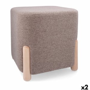 Pouf Vinthera Moa Marron Bois 34 x 34 x 38 cm (2 Unités)