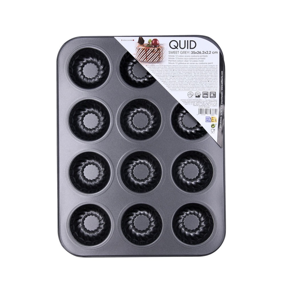 Baking Mould Quid Sweet Grey Grey (12 Units)