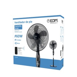 Ventilateur sur Pied EDM 33967 Noir 60 W