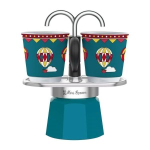 Cafetière Italienne Bialetti Mini Express Winter Wonderland Turquoise Aluminium 2 Tasses 0,9 l