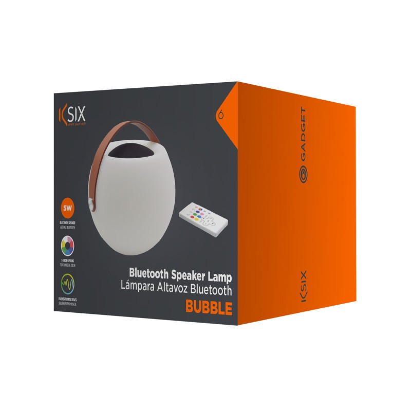 Bluetooth loudspeaker with LED light KSIX Bubble White 5 W Portable