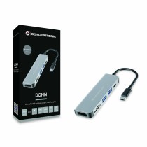 Hub USB Conceptronic 6 en 1 Gris Aluminium