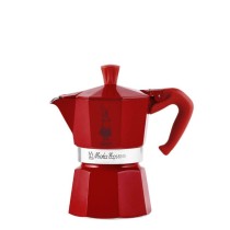 Italian Coffee Pot Bialetti Winter Wonderland Red Silver Aluminium 3 Cups