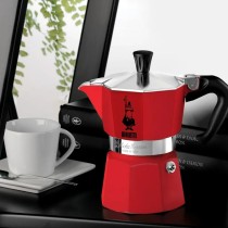 Italienische Kaffeemaschine Bialetti Winter Wonderland Rot Silberfarben Aluminium 3 Kopper