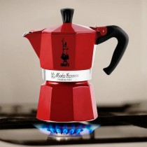 Italian Coffee Pot Bialetti Winter Wonderland Red Silver Aluminium 3 Cups