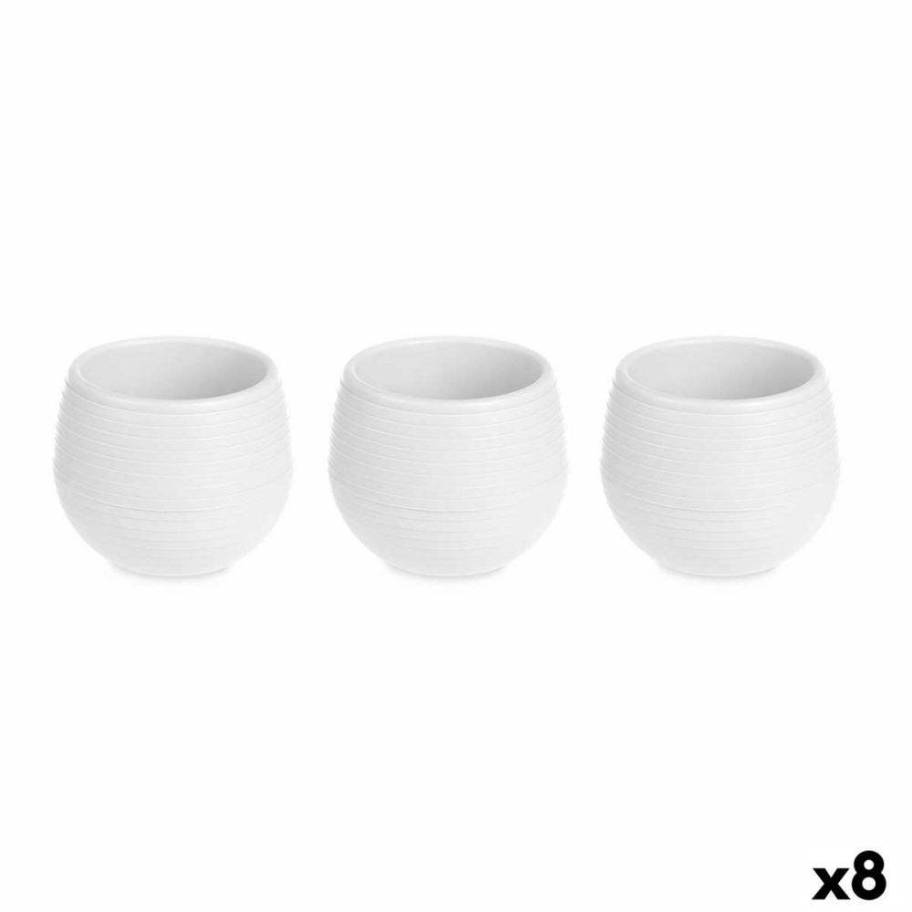 Blumentopfset Ibergarden ES0101221S3 Weiß Kunststoff 6,2 x 6,2 x 6,6 cm (8 Stück)