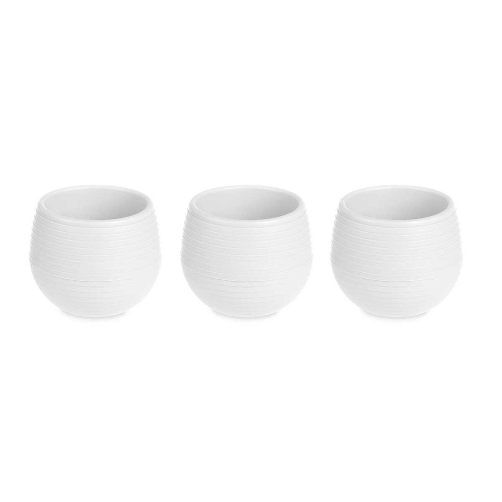 Set de pots Ibergarden ES0101221S3 Blanc Plastique 6,2 x 6,2 x 6,6 cm (8 Unités)