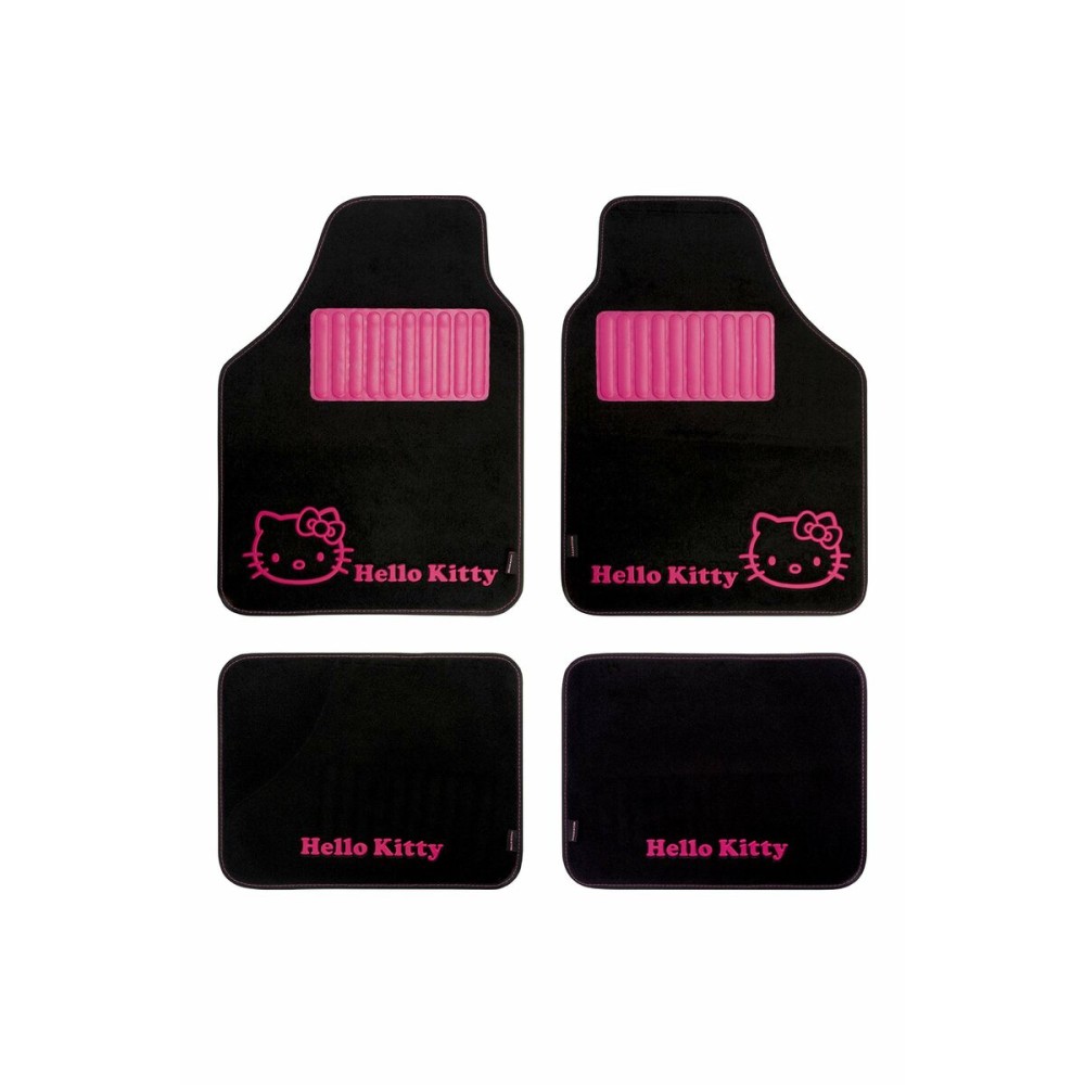 Set de tapis de voitures Hello Kitty Noir Rose (4 pcs)