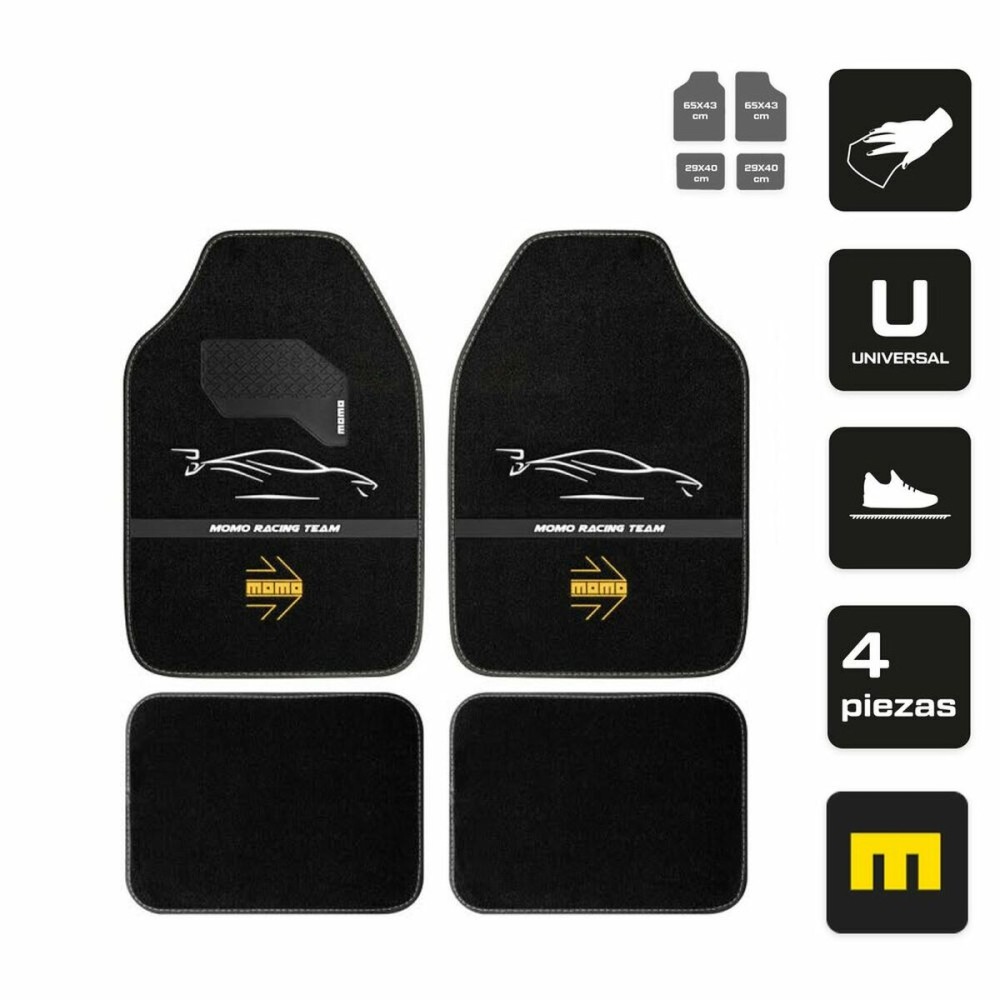 Car Floor Mat MOMO MomlCM4A7BW White/Black Universal