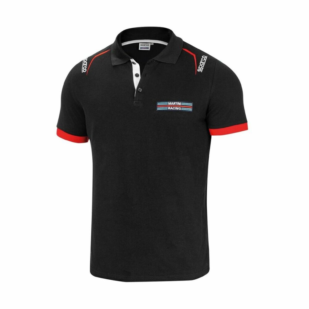 Men’s Short Sleeve Polo Shirt Sparco Martini Racing Black