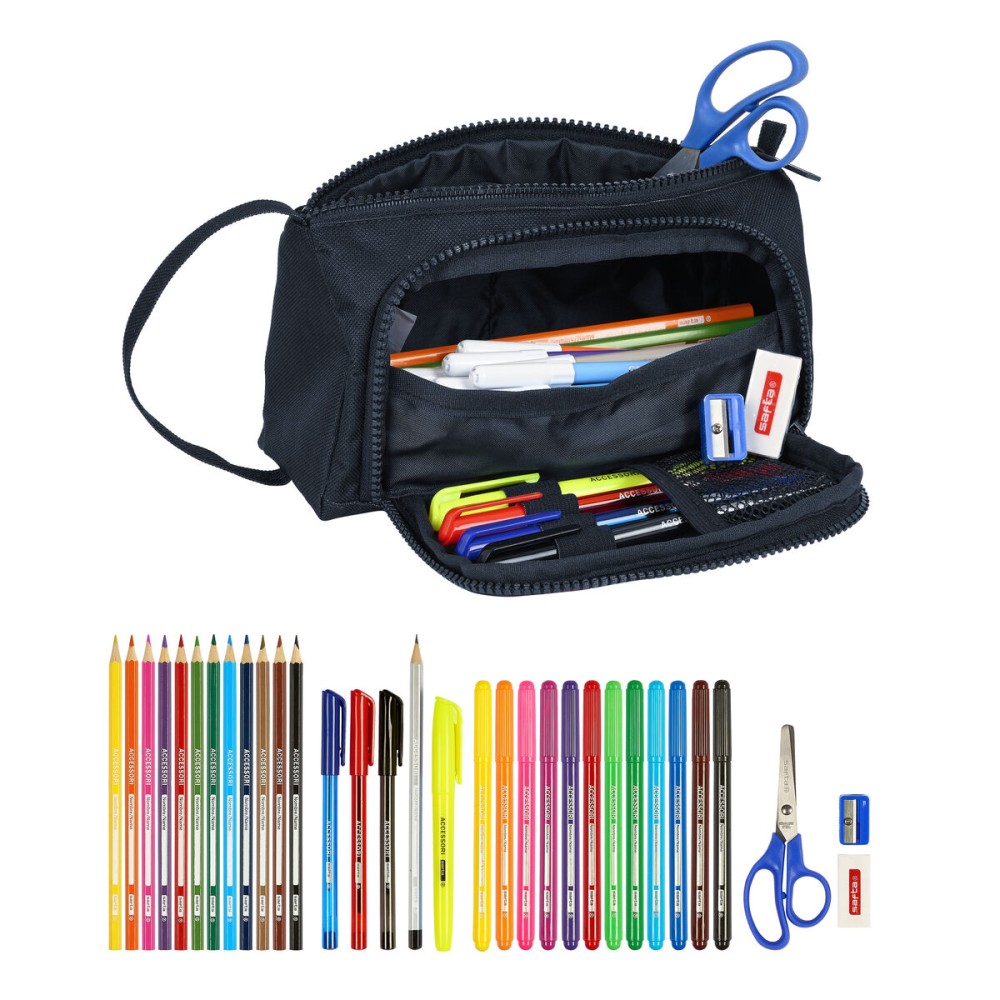 Trousse Scolaire avec Accessoires F.C. Barcelona Bordeaux Blue marine (32 Pièces)