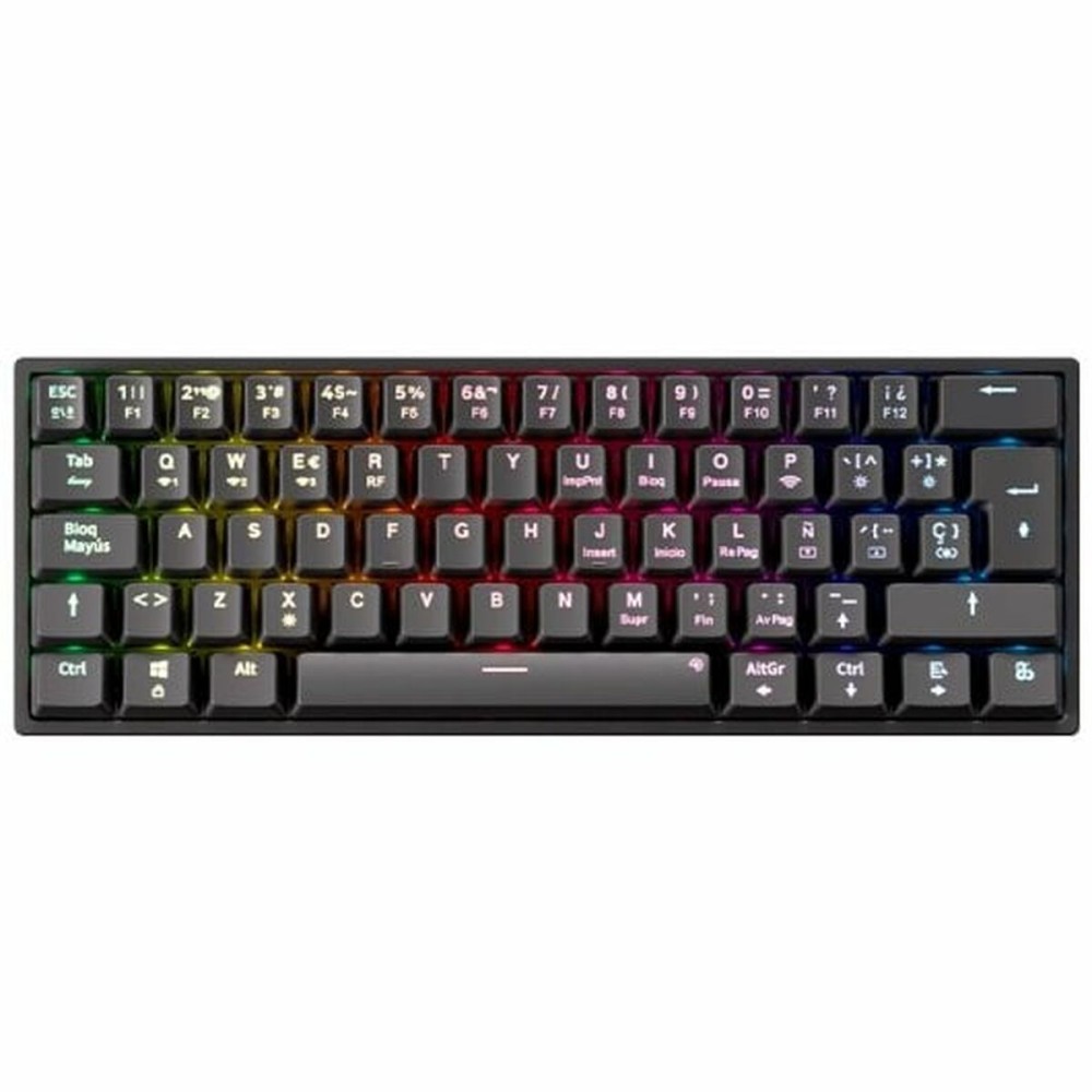 Clavier sans fil Newskill Noir Espagnol Qwerty