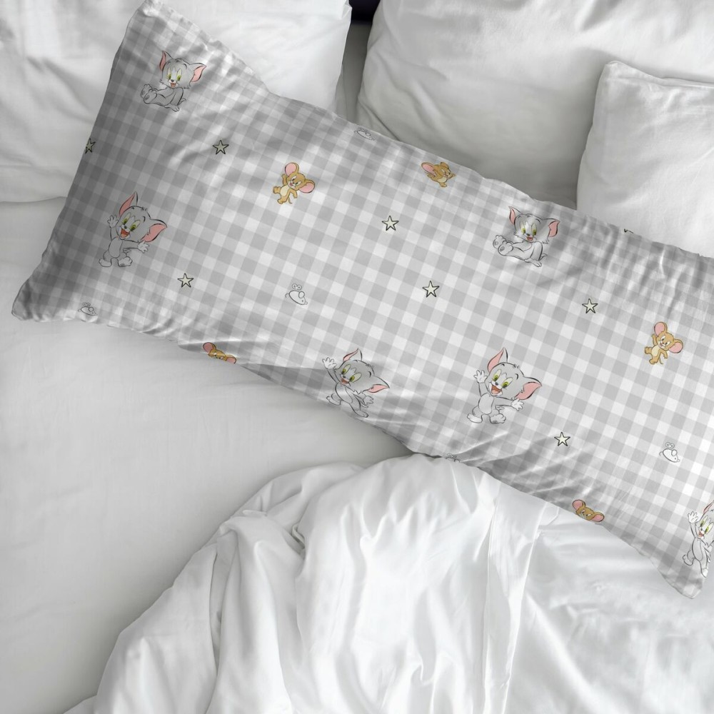 Pillowcase Tom & Jerry Grey Multicolour 175 Threads 45 x 125 cm