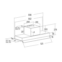 Conventional Hood Cata ARMONIA 60X Steel 275 W