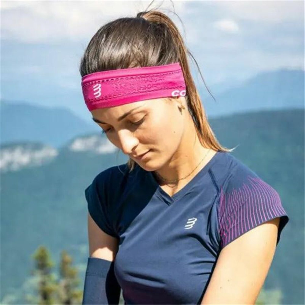 Sports Strip for the Head Compressport Thin On/Off Fuchsia Pink