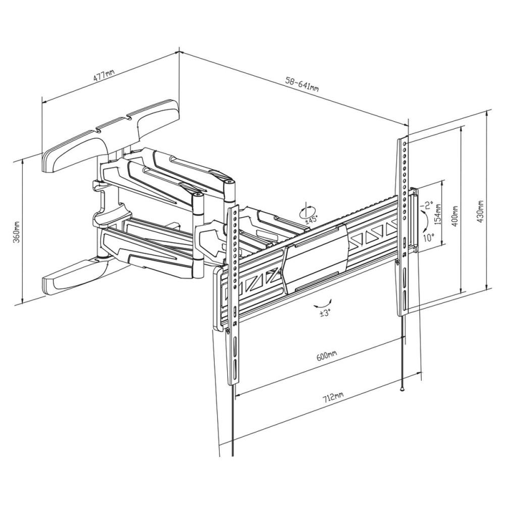 Support de TV TM Electron 32"-65" 50 kg