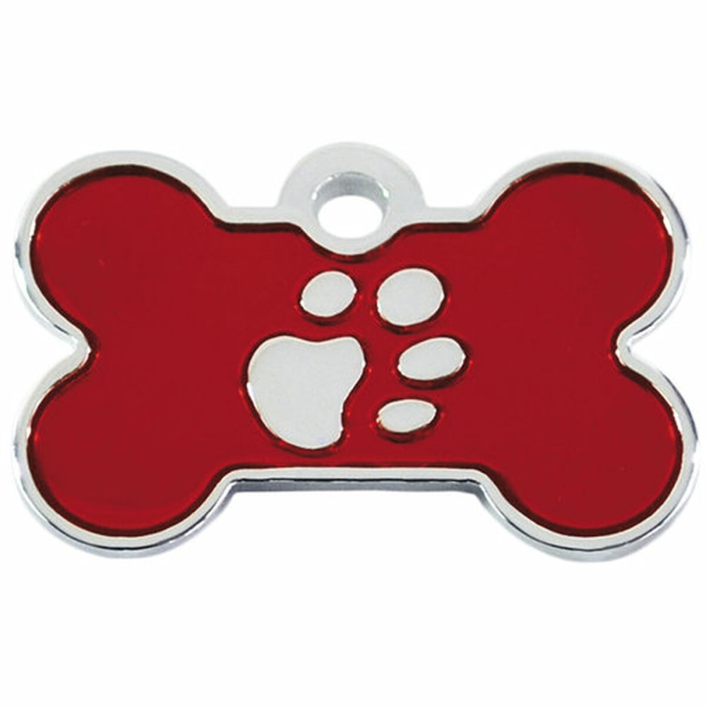 Identification plate Imarc Bone Red Silver