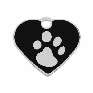 Identification plate Imarc Heart Black Silver