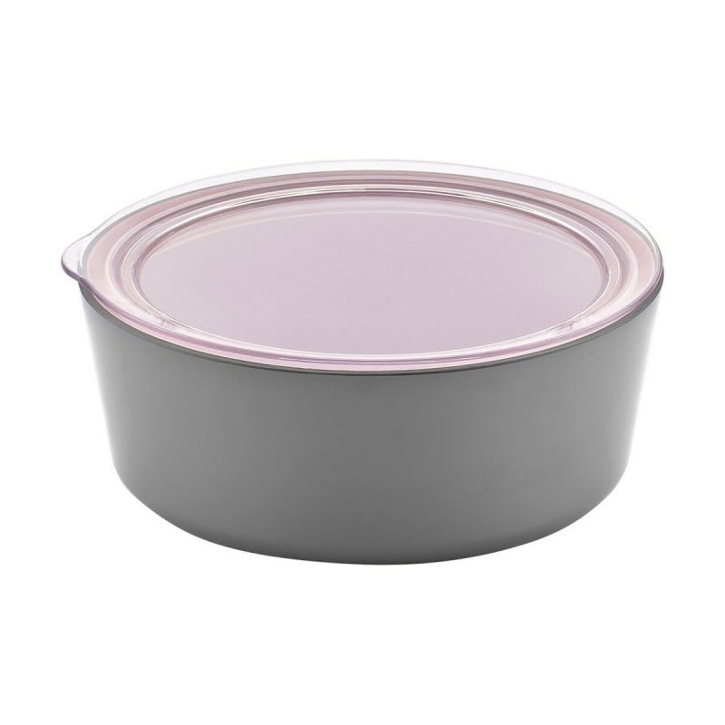 Schüssel Melamine mit Deckel Rosa/Grau 600 ml 14 x 6 cm