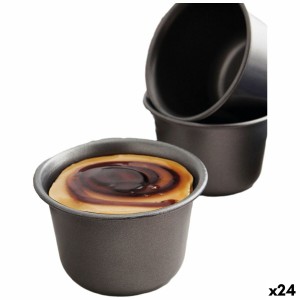 Moule à flan Quid Sweet Grey Noir Métal 9,5 cm (24 Unités)