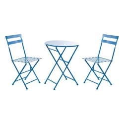 Table set with 2 chairs DKD Home Decor MB-166634 Blue 80 cm 60 x 60 x 70 cm (3 pcs)