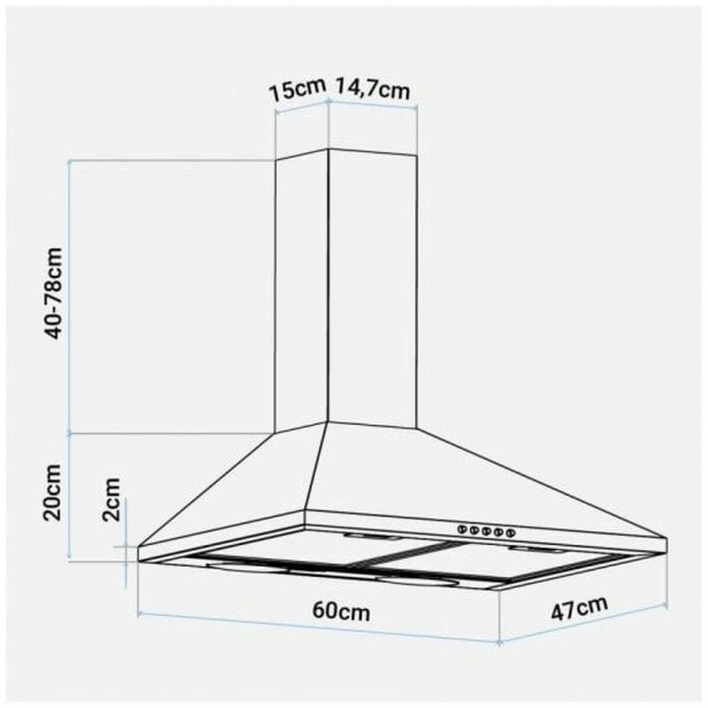 Decorative cooker hood Universal Blue Everest 4060B Black