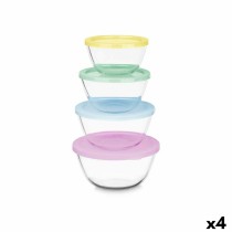 Ensemble de Boîtes à Lunch Vivalto B2-21-S4 Plastique Verre Borosilicaté 800 ml 1 L 1,6 L 2,1 L (4 Unités)