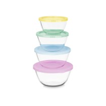 Ensemble de Boîtes à Lunch Vivalto B2-21-S4 Plastique Verre Borosilicaté 800 ml 1 L 1,6 L 2,1 L (4 Unités)