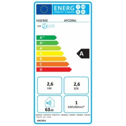 Tragbare Klimaanlage Hisense APC09NJ A Weiß Schwarz/Weiß 2600 W