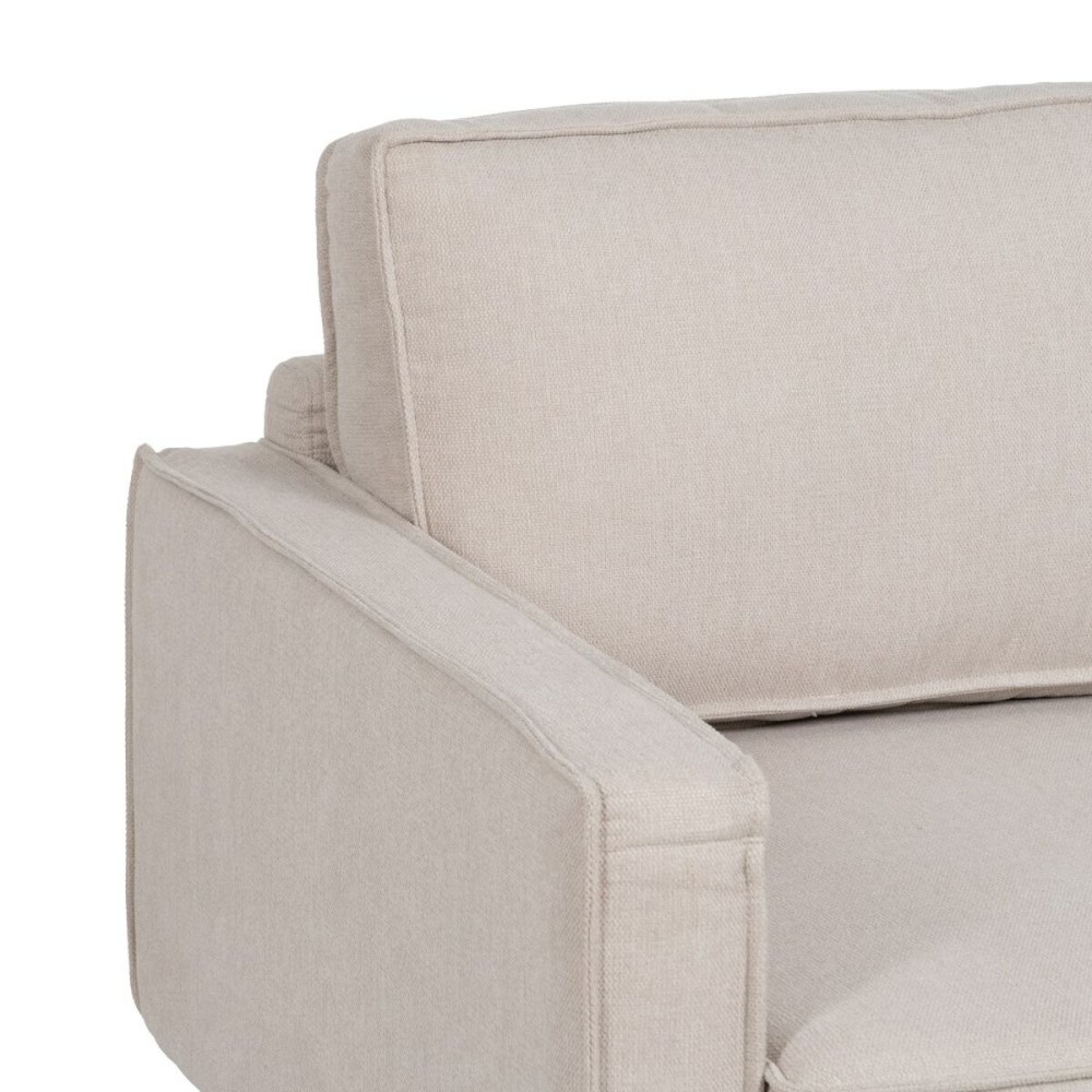 Sofa 163 x 87 x 90 cm Synthetic Fabric Beige Metal