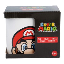 Henkelbecher Super Mario Weiß aus Keramik Rot (350 ml)