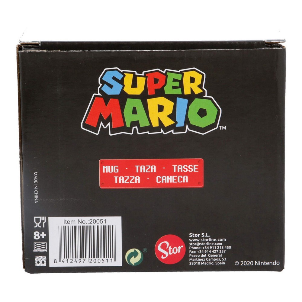 Henkelbecher Super Mario Weiß aus Keramik Rot (350 ml)